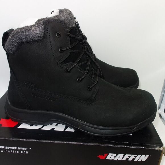 NEW Baffin Truro Boot Black Leather Waterproof Insulated Slip Resistant Men's 12 - Picture 2 of 11